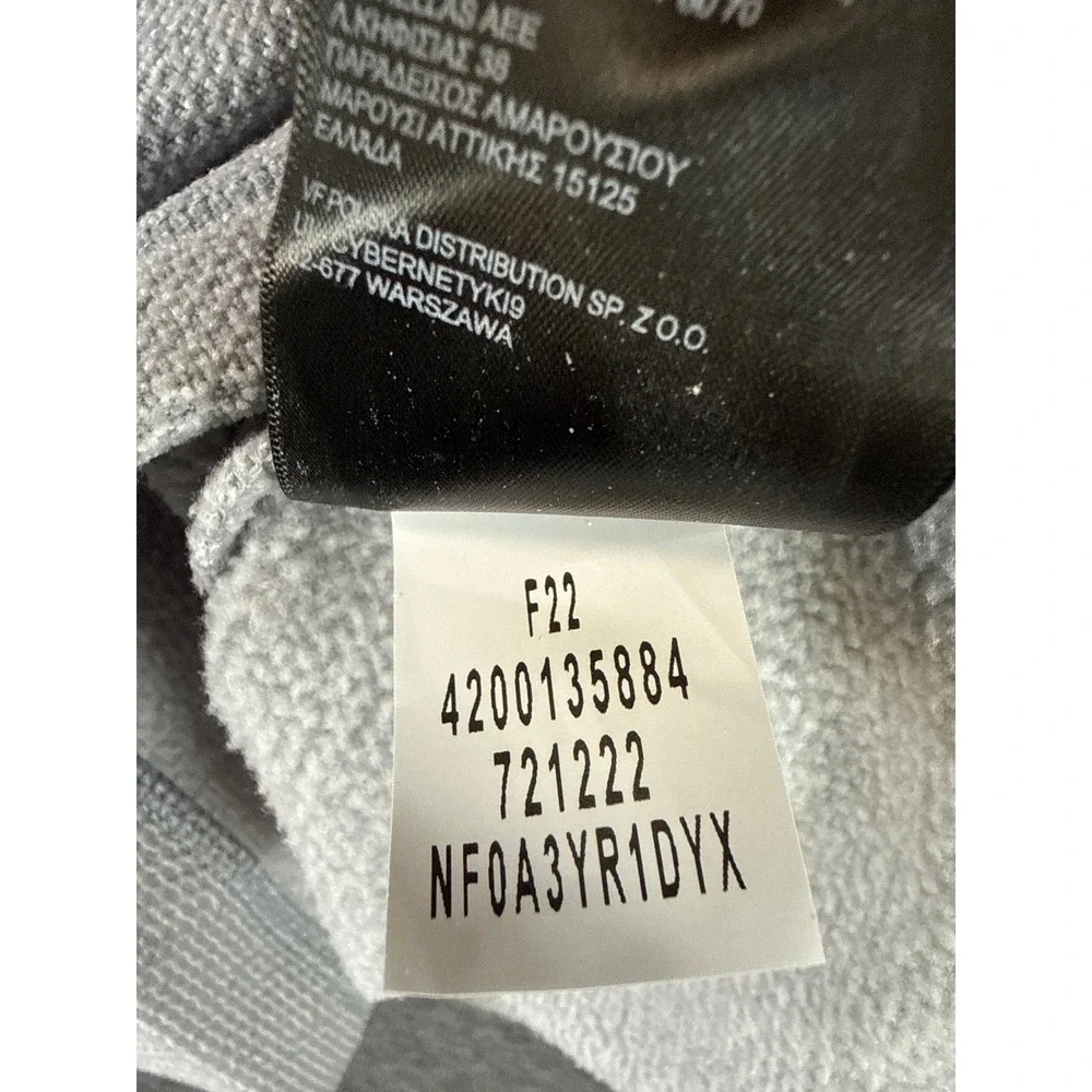 The North Face Grey Textured Cap Rock 1/4 Zip Fleece Pullover Men Size L Jogging